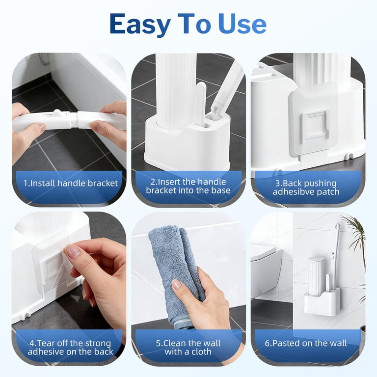 Skdwakiz Disposable Toilet Brush Set with 40 Refills photo 7