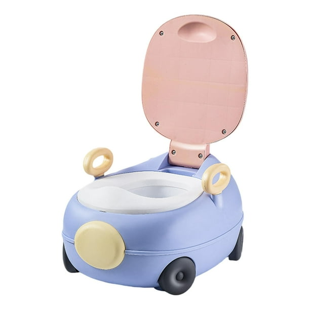 Lindo asiento de entrenamiento para inodoro, entrenador de baño antideslizante con asas, para niños pequeños Rosa púrpura