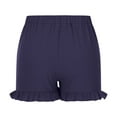 thumbnail image 5 of USSUMA My Order Plus Size Shorts Solid Color Elastic Band Simple And Comfy Ruffle Hem Shorts Leisure High Waist Comfy Shorts Wide Legs Semi Fit Summer Shorts for Date Navy S, 5 of 6