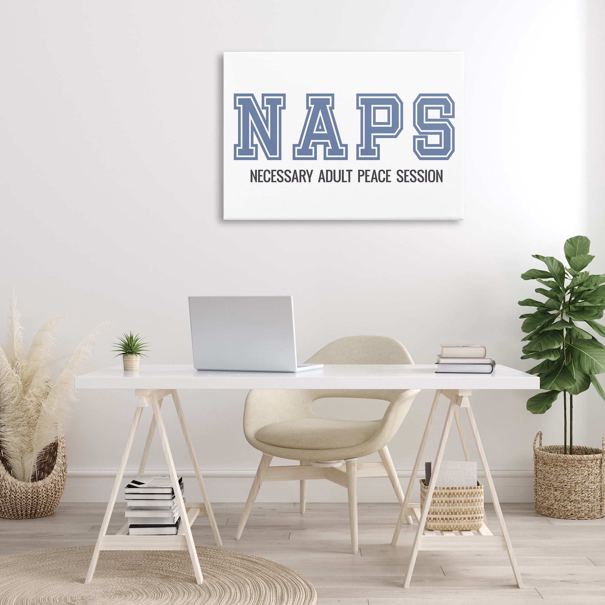 Stupell Industries Funny Naps Phrase Typography Painting Gallery Wrapped Canvas Art Print Wall Art, 36 x 24