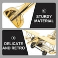 thumbnail image 3 of NUOLUX 1Pack Metal Ornaments Golden Airplane Model for Cafe Decor 11.5X7.3X3.9in, 3 of 8