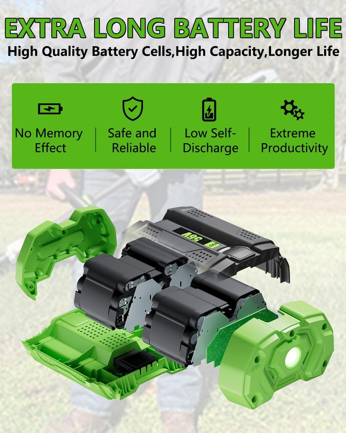 2Pack 5.0Ah Replacement for EGO 56V Battery Compatible with EGO 56 Volt Lithium-Ion Battery Power Tools