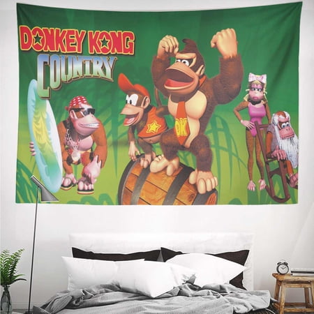 Donkey Kong Country Tapestry Gift Wall Hanging Backdrop for Room Bedroom Girls Fans Background Banner Party Birthday Supplies Decor