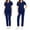 Navy, variant on SHITINN Womens Scrubs Casual Nursing Uniforms Black Scrub Pants for Women Set Cozy Fit Nurse Sweatshirt Pants Set