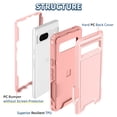 thumbnail image 6 of Allytech Rugged Hybrid Case for Google Pixel 8, Heavy Duty [Support Wireless Charging] [Soft TPU + Hard PC] Anti-Scratch Non-Slip Shockproof Luxury Protective Case - Rosegold, 6 of 8