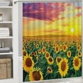 thumbnail image 6 of JEUXUS Waterproof Shower Curtain Multiple Sizes Painting Beautiful Sunset over Sunflower for Bathroom White, 6 of 7