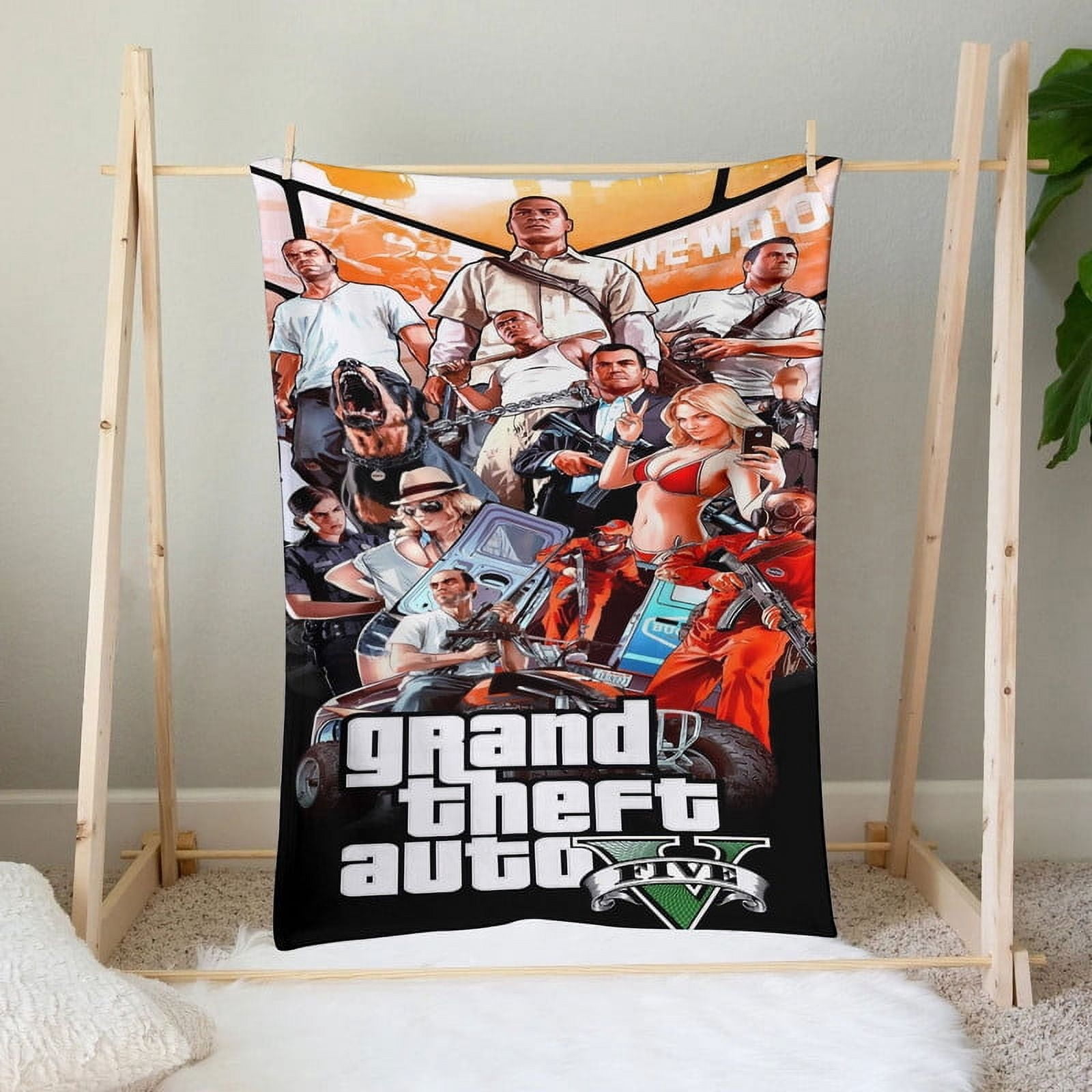 Grand Theft Auto Gra5 Throw Blanket Gifts for Fans Lover Girls Boys Women Present Hoodie Him Bed 50"x60"
