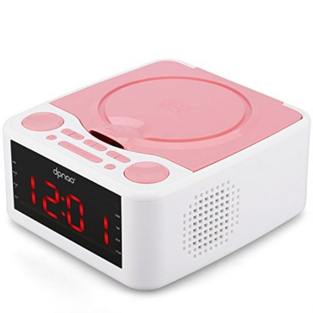 Alarm Clock Radio, CD Player, with USB Port, Headphone Jack, Aux Input