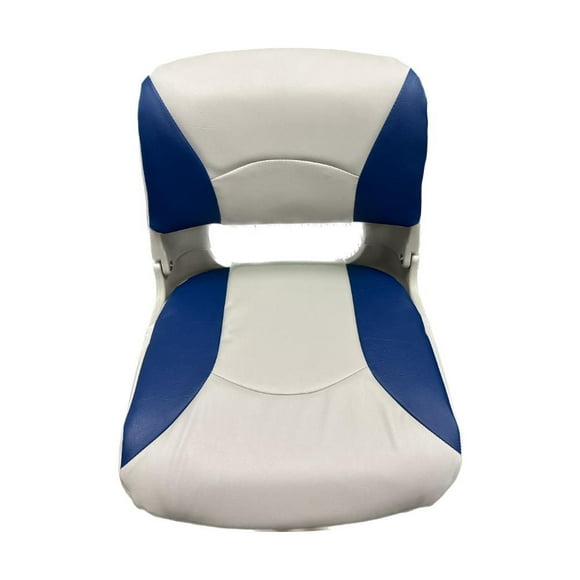 Blue Dog Marine Siège moulé pliable avec coussins, siège de bateau de pêche avec vis en acier inoxydable, chaise de bateau pliante, chaises de capitaine pour la pêche – Bleu/gris