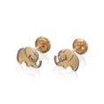 thumbnail image 1 of Aretes de oro 14K broquel Elefantito GIALLO oro blanco amarillo y zirconia, 1 of 4