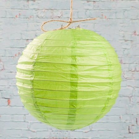 Richland Paper Lanterns Round Chinese Green 8" Set of 10