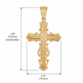 thumbnail image 3 of 10k Yellow Gold Latin Fancy Cross Pendant / Necklace (16 Inches), 3 of 3
