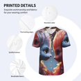 thumbnail image 3 of Lsque Cute Red And White Elf Pattern Mens Polo Golf Shirts Funny Graphics Shorts Sleeve Button Shirts Baseball T-shirt-, 3 of 7