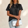 thumbnail image 7 of vigerkar Women's Dressy Business Casual Blouses Short Sleeve Tops Summer Outfits Pleated Work Shirts (Black, XL), 7 of 7