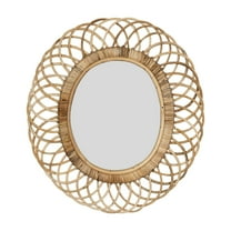 Creative Co-Op Bamboo Oval Wall Mirror, Natural