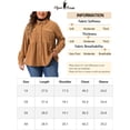 thumbnail image 5 of Agnes Orinda Plus Size Shirts for Women Corduroy Peplum Button Down Blouses with Pockets 1X Brown, 5 of 5