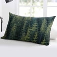 thumbnail image 4 of Green Pine Trees Throw Pillow Cover Case, Couch Sofa Bed Pillowcase, Soft Decorative Lumbar Pillow Protector, Nature Summer Woodland Forest 12x20Inch Reversible Pillow Shams with Zipper, 4 of 6