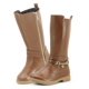 thumbnail image 2 of Bota Alta Para Niña Yuyin Casual Ajuste Cierre Tacón Bajo beige 25.5, 2 of 6