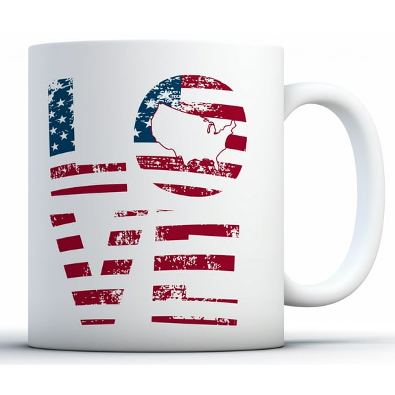 Awkward Styles USA Love Mug American Flag Coffee Mug American Map Gifts July 4th 4th of July Accessories 4th of July Kitchen Decoration Independence Day USA Flag Mug Coffee Lovers Gifts