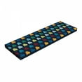 thumbnail image 1 of Cars Bench Pad, Mini Vintage Vehicles on the Road Driving Cars with Various Vibrant Colors, HR Foam Cushion with Decorative Fabric Cover, 45" x 15" x 2", Dark Blue Aqua Mustard, by Ambesonne, 1 of 3