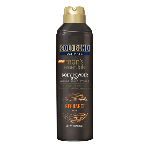 Gold Bond Ultimate Mens Essentials Body Powder Spray, Rechrge Scent, 7