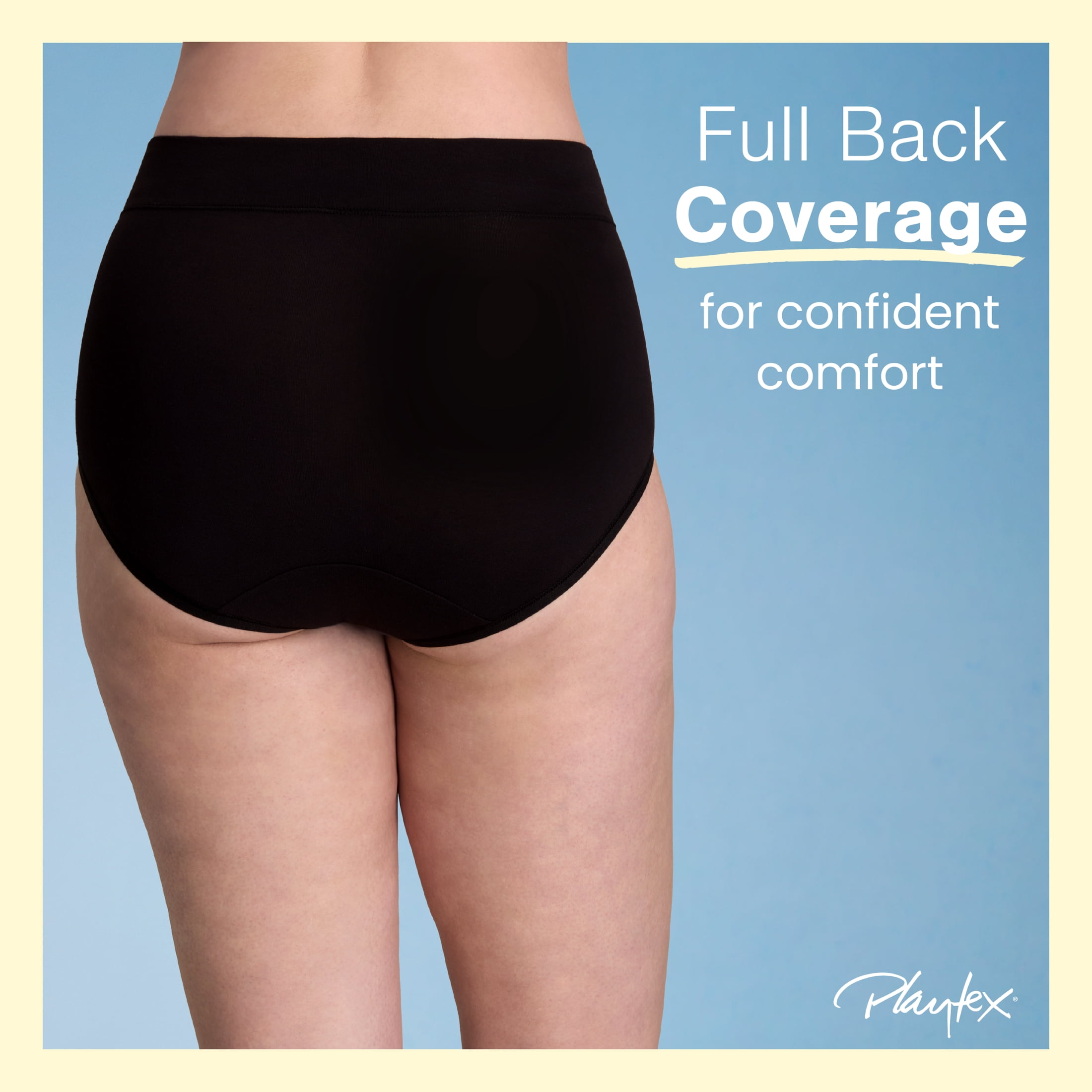 Playtex Women's Cotton Stretch Light Smoothing Underwear Brief, 3-Pack