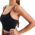 thumbnail image 3 of Women's Longline Sports Bras Padded Wirefree Crop Tank Top Yoga Cami with Built-in Bra, 3 of 6