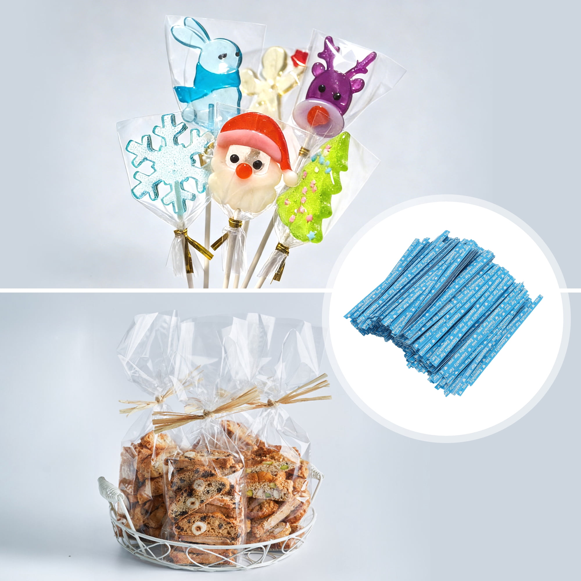 Unique Bargains Decorative Twist Ties for Gift Wrap and Crafts 700 Pcs Blue