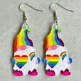 thumbnail image 5 of Rainbow Frog Candy Color Acrylic Mushroom Ghost Ice Cream Pencil Summer Earrings, 5 of 8