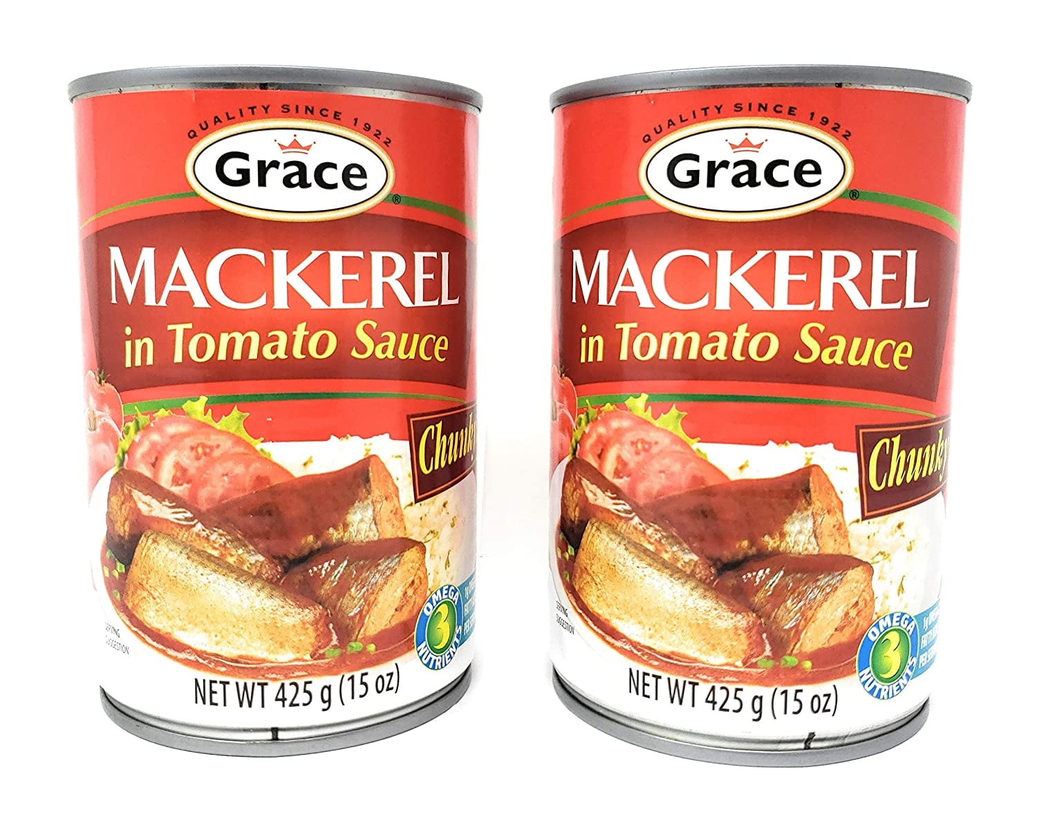 Grace Mackerel in Tomato Sauce Chunky 15oz, 2 Pack