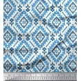 thumbnail image 1 of Soimoi Poly Georgette Fabric Ethnic Ikat Decor Fabric Printed Yard 52 Inch Wide, 1 of 3