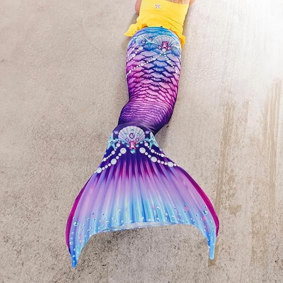 Fin Fun Fantasy Mermaid Tail for Girls and Boys, Monofin for Swimming Included, fits Youth Large to XLarge - Purple - New Edition