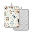 thumbnail image 2 of Oven Mitts 2 Pcs Pot Holders Sets Heat Resistant Hot Pads for Kitchen Cooking Baking 7"x9.8" Cute Owl Fox Tree, 2 of 7