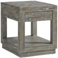 thumbnail image 1 of Modus Herringbone 1 Drawer Solid Wood End Table in Rustic Latte, 1 of 3