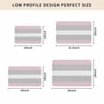 thumbnail image 5 of Pink Striped Door Mat Indoor Outdoor, Multicolor Grey White Horizontal Stripes Non Slip Welcome Mat with Rubber Backing, Absorbent Fabric Front Door Mats Entryway Rug for Home Patio Entrance 18"x30", 5 of 9