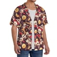 thumbnail image 2 of Gukieu Skull record lips Print Men's Short-sleeved Shirts, Button-down Pocket Shirts, T-shirts, Beach Vacation Travel Summer Clothing-Small, 2 of 5