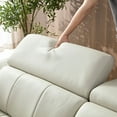 thumbnail image 4 of Oversized Genuine Leather L Shaped Sofa, Modern Electric Control Seat Three-Seater Couch with USB Interface, Power Recliner, Reclining Sectional Sofa with Console& Single Right Recliner, Beige, 4 of 9