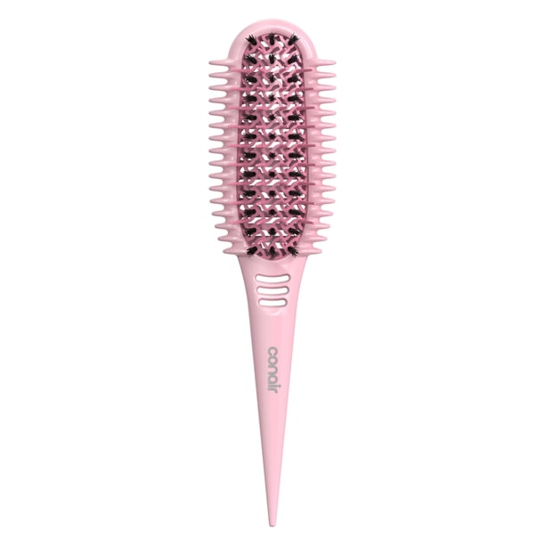 Conair Curl Define Pro - cepillo para polvo desenredante para cabello rizado, doble ventilación con ranuras continuas, cerdas mixtas para desenredar, suavizar y definir rizos, para cabello