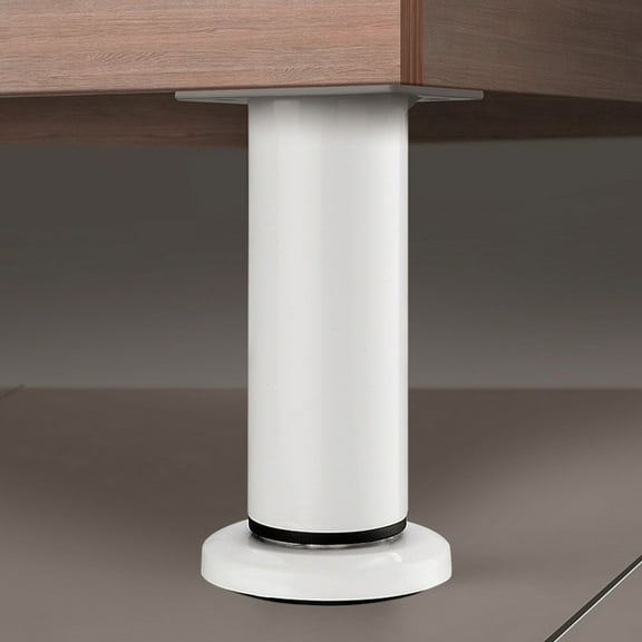 Adjustable Furniture Legs White Metal for Home Use Pretyzoom
