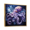 thumbnail image 2 of Designart "violet Octopus Lunar Reflections II" Animals Floater Framed Wall Art Print, 2 of 7