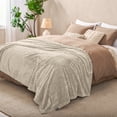 thumbnail image 3 of Bare Home Microplush Fleece Blanket - Waffle Texture - Fuzzy Microfleece - Soft & Plush - Throw, Oyster, 3 of 6
