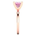 thumbnail image 3 of Solitaire Engagement Ring for Women - 1.5ct Simulated Pink Diamond in 18K Rose Gold Promise Ring, 3 of 6