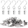 thumbnail image 1 of ORUYROP 30PCS Stainless Steel S Hook Hanging Clips, Gutter Hangers for Party String Light Curtain Clips for Hanging Curtain Christmas Ornament Photos Art Craft Display in/Outdoor Decoration,S, 1 of 6