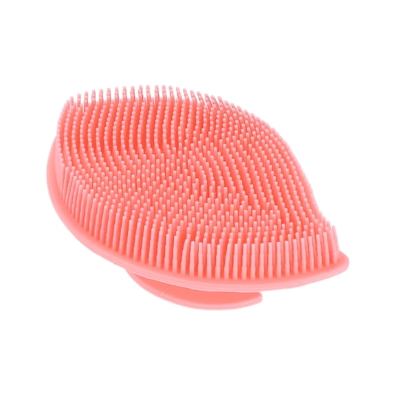 Unique Bargains 1 Pc Bath Brush Leaves Back Scrubber for Bathroom Shower 5.16"x3.54"x2.01" Pink