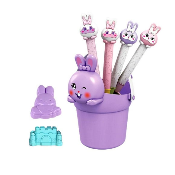 588-24A Rabbit Sand Shovel 7-piece Set Children's Beach Toy Bucket Set Crab Sand Shovel Summer Seaside Sand Digging and Playing Sand Tools Hourglass Wholesale