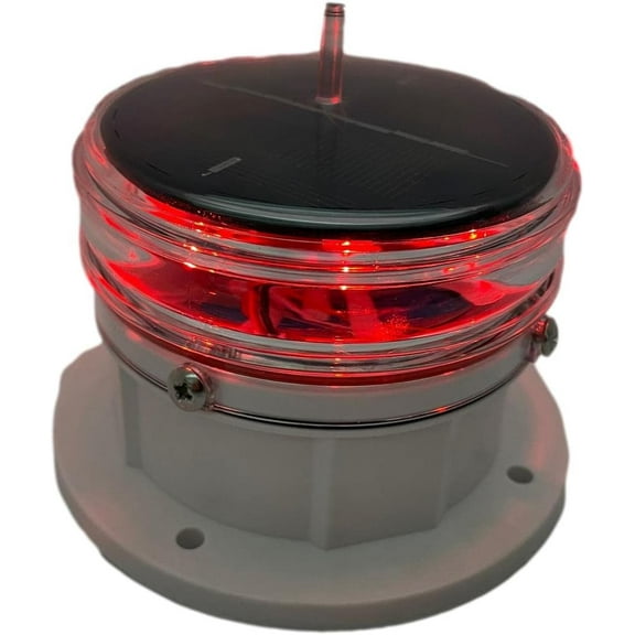 PilotLights SNL-004 Series Solar Warning Dock Light, Waterproof, Red, 9.9 oz