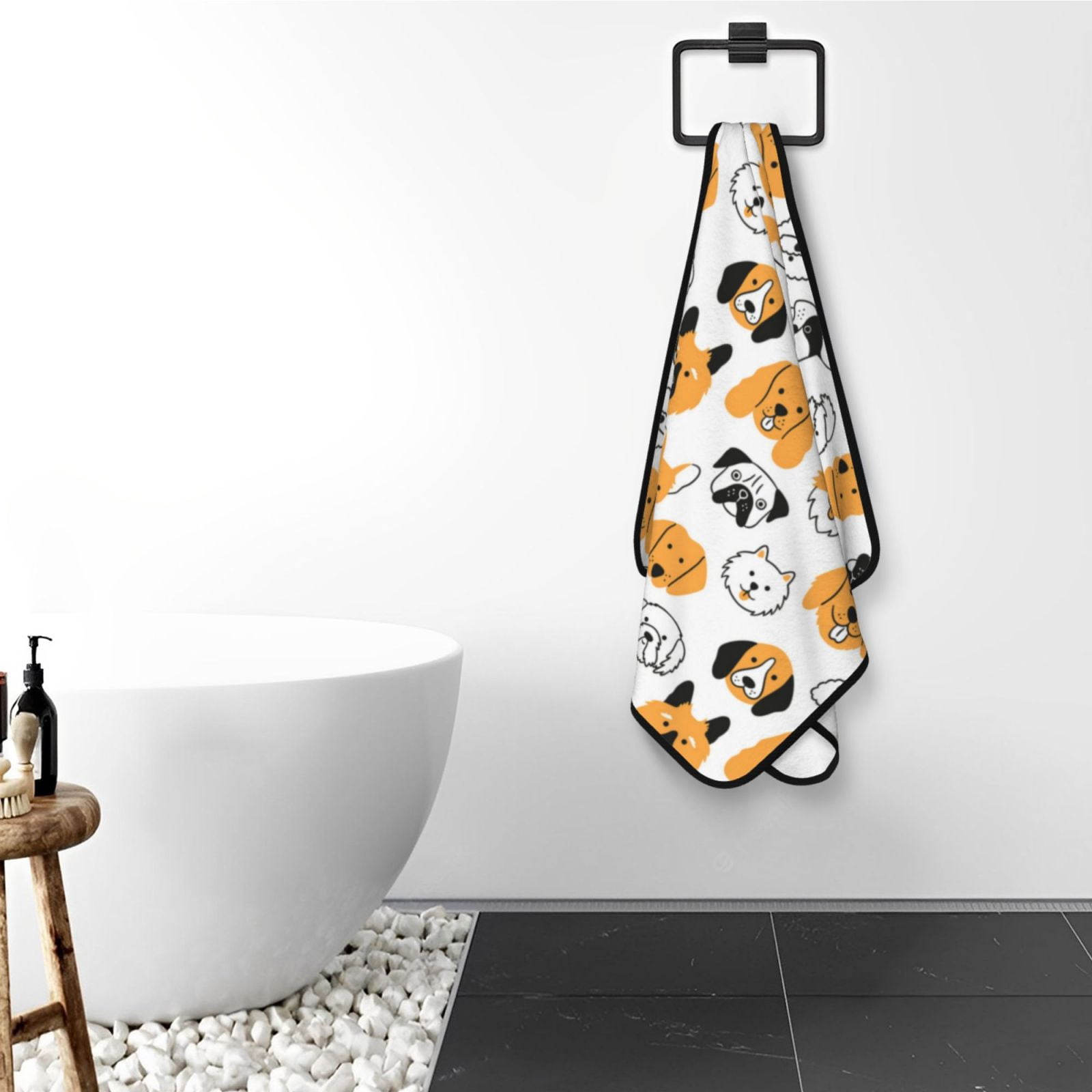Cotton Bath Towels for Bathroom - Dog Faces Microfiber Quick Dry Towels for Body Bath Sheets, Personalized Beach Towel, Soft Shower Towels for Travel Home Beach 27*55in