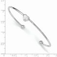 thumbnail image 2 of 2.25mm Sterling Silver Heart Pendant Cuff Bangle Bracelet, 2 of 2