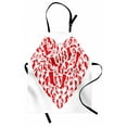 thumbnail image 1 of High Heels Apron, Heart with Scarlet High Heel Shoe Silhouettes Love Woman Illustration, Unisex Kitchen Bib with Adjustable Neck for Cooking Gardening, Adult Size, Scarlet and White, by Ambesonne, 1 of 4