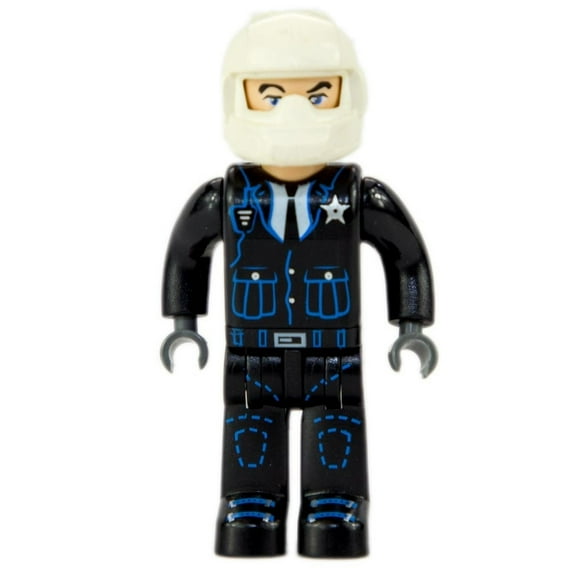 Lego Marvel Juniors Police - Black Legs, Black Jacket, White Helmet, Light Flesh Head Minifigure